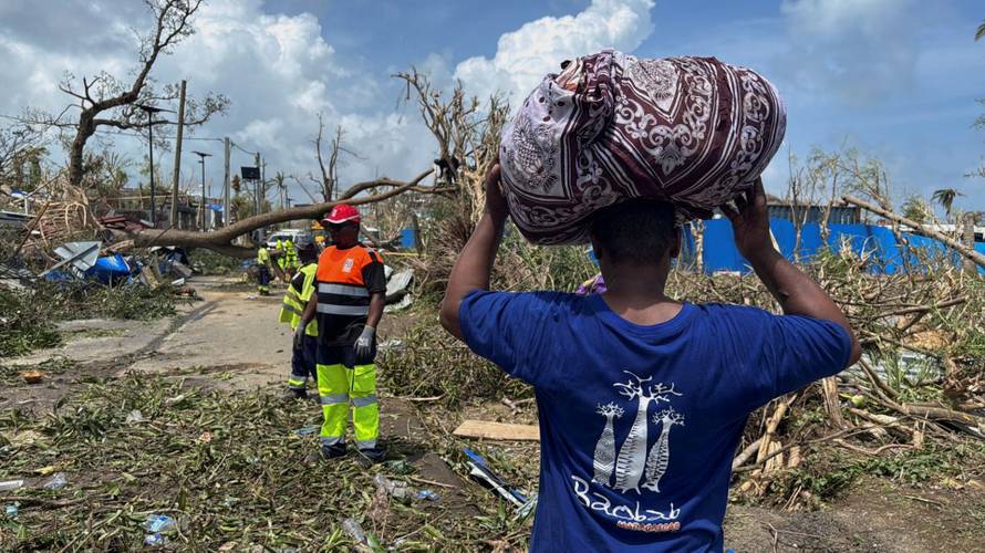 Aftermath of Cyclone Chido, in Mayotte