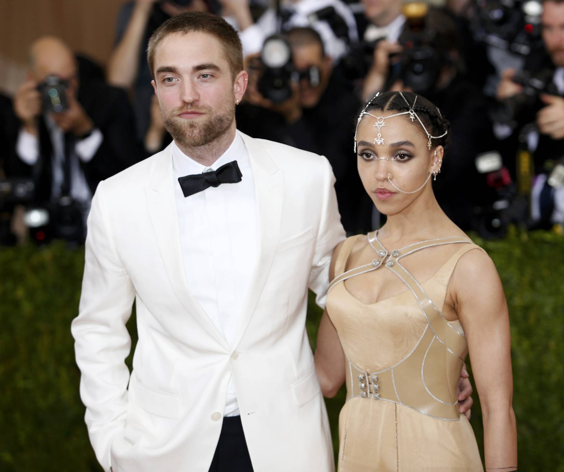 Singer-songwriter FKA Twigs and actor Pattinson arrive at the Met Gala in New York
