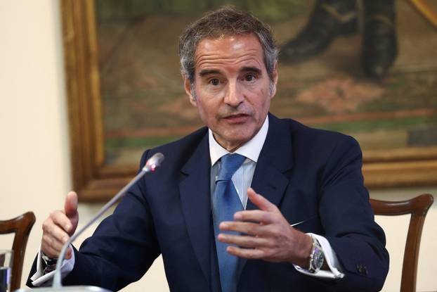 Director General of the IAEA Grossi speaks during presentation of his candidacy for UN secretary-general, in Buenos Aires