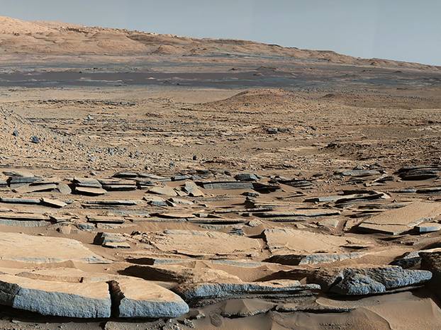 A portion of the view from the "Kimberley" formation on Mars taken by NASA&rsquo;s Curiosity rover