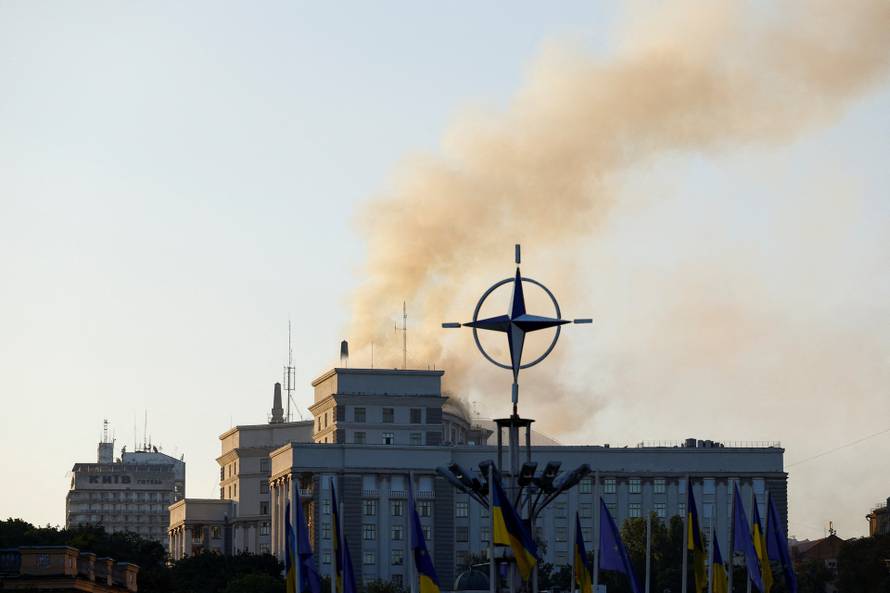 Russian drone and missile attack in Kyiv