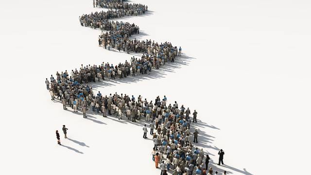 Group,Of,People,Waiting,In,Line,,3d,Illustration