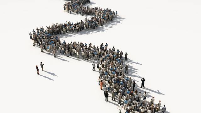 Group,Of,People,Waiting,In,Line,,3d,Illustration