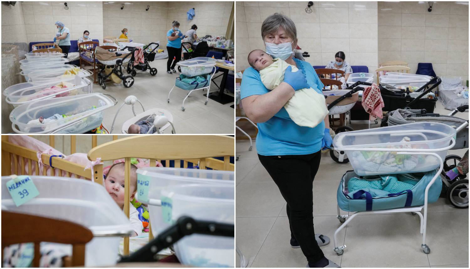 FOTO Potresne fotke iz bunkera: Medicinske sestre se skrivaju i brinu o bebama surogat majki