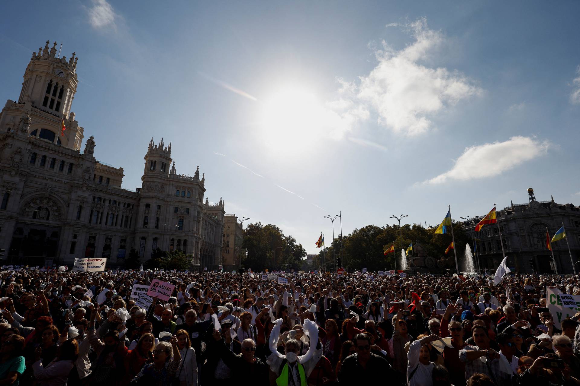 March against the public health care project, in Madrid