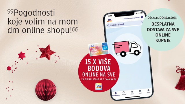 Uz besplatnu dostavu u dm online shopu obavite povoljniju kupnju bez stresa