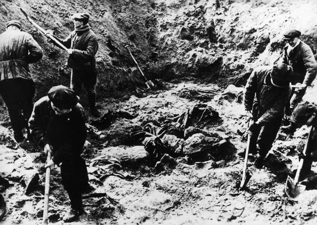 Entdeckung der Massengräber in Katyn1943