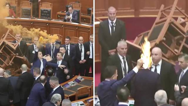 VIDEO Scene apsolutnog kaosa u parlamentu Albanije: Zapalili dimne bombe, nije im prvi put!