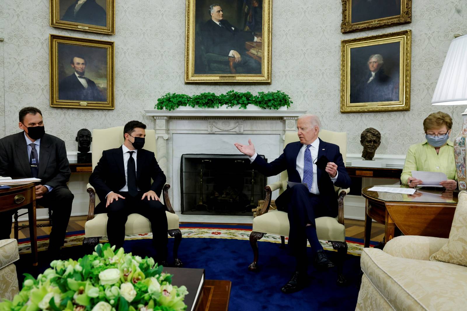 U.S. President Biden welcomes Ukraine's President Zelenskiy at the White House in Washington