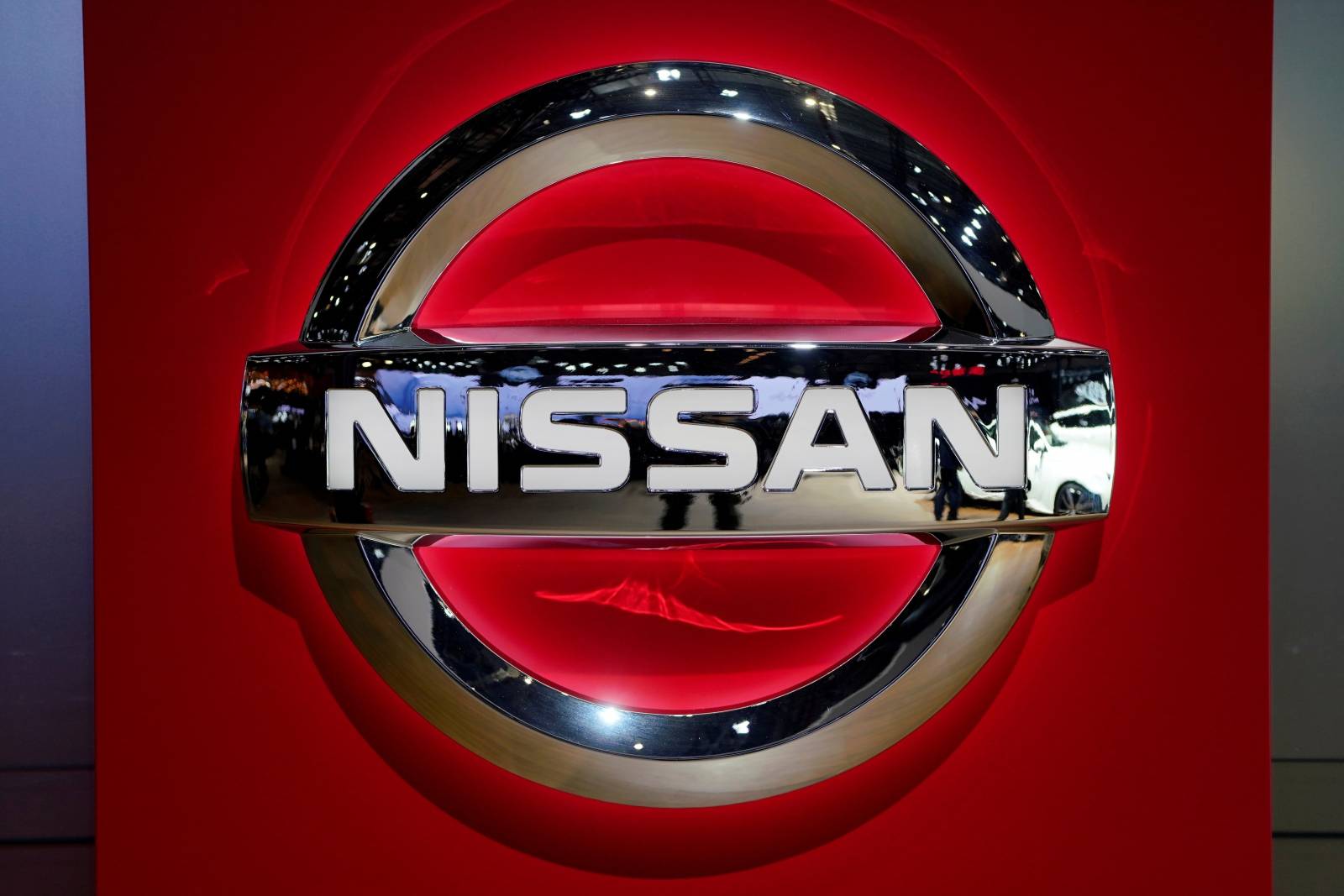 FILE PHOTO: Nissan logo is pictured during the media day for the Shanghai auto show