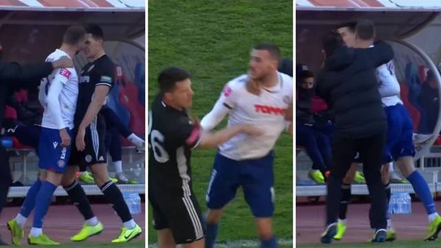 Žuta minuta stopera Hajduka: Ošamario protivnika, dobio je izravan crveni pa se iščuđavao