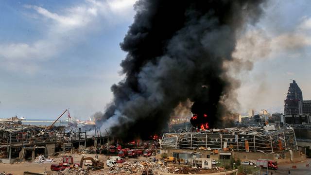 Fire erupts at seaport warehouse in Beirut