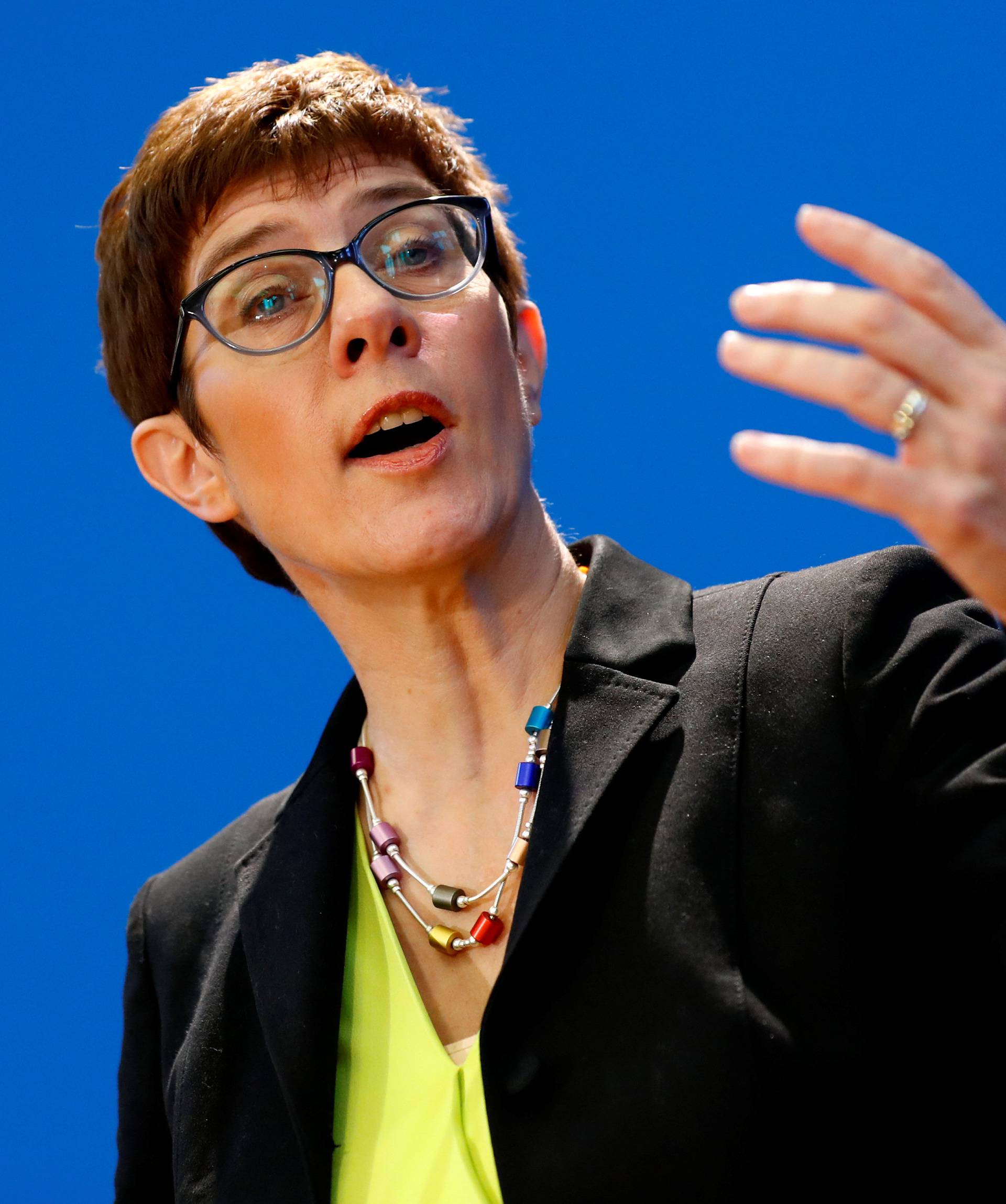 Secretary General of CDU Annegret Kramp-Karrenbauer gives statement in Berlin