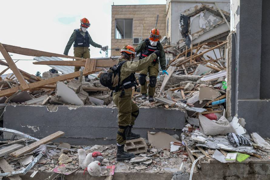 Aftermath of an Iranian strike in Beit Shemesh