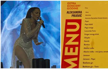 Ovo su cijene pića na koncertu pjevačice Aleksandre Prijović