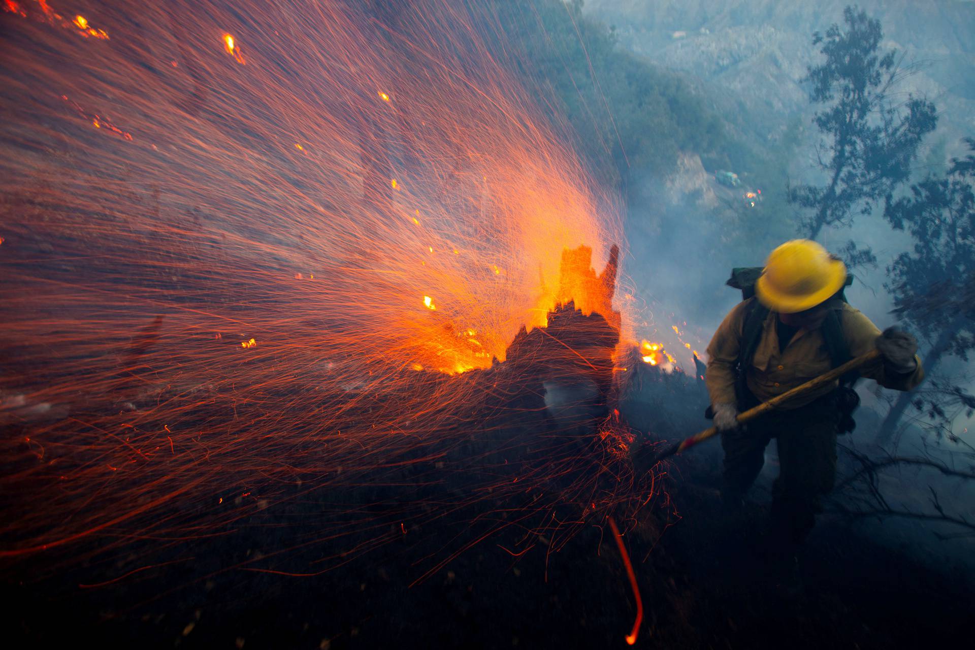 Eaton Fire burns in Altadena, California