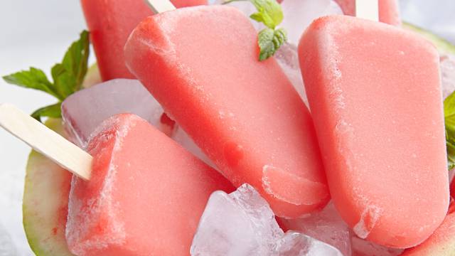 Watermelon lime popsicle