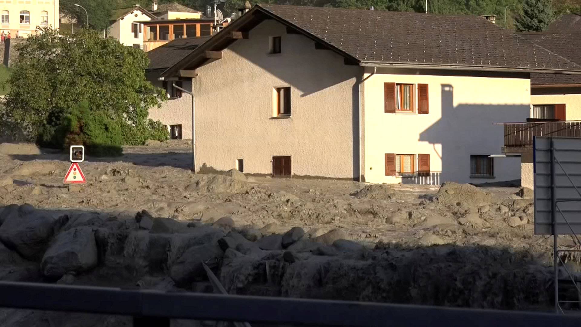 Still image taken from video shows the remote village Bondo in Switzerland