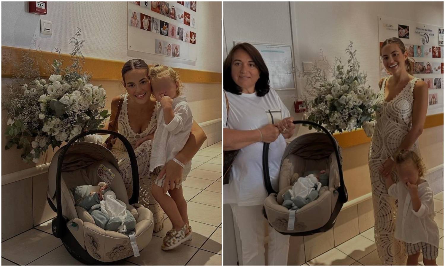 FOTO Adriana Ćaleta-Car izašla iz bolnice s bebom, došla joj i majka s buketom: 'Moje blago'