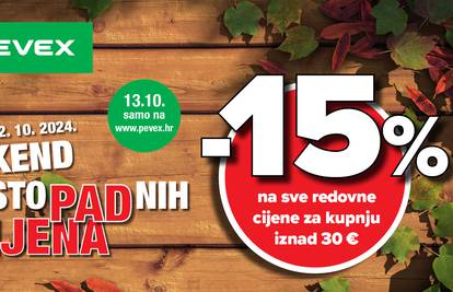 Vikend listopadnih cijena u PEVEX-u, 15% na sve