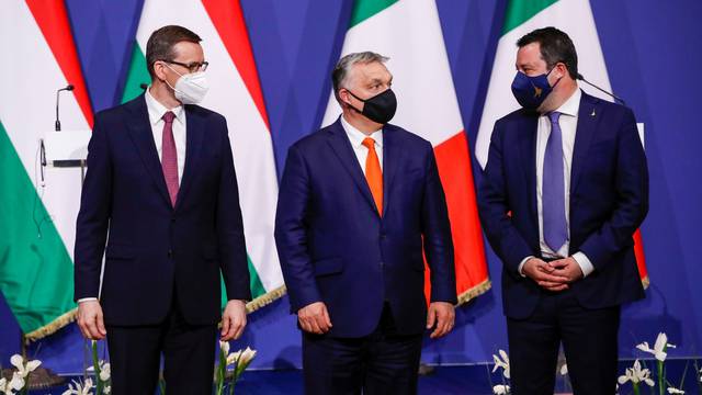 Hungary's PM Orban, Poland's PM Morawiecki and Italy's League party leader Salvini meet in Budapest