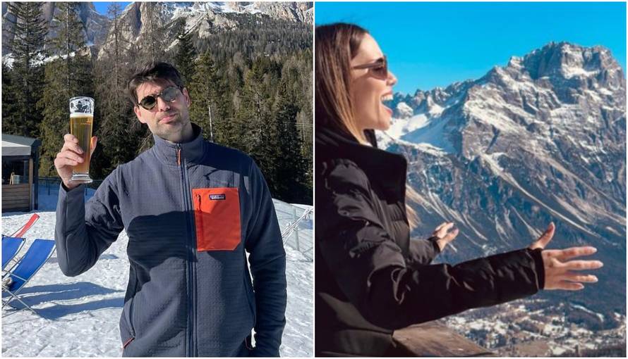 Bračni par Ćorluka na skijanju: Čarli nazdravio pivom, a Franka s mlađim bratom zapjevala ariju