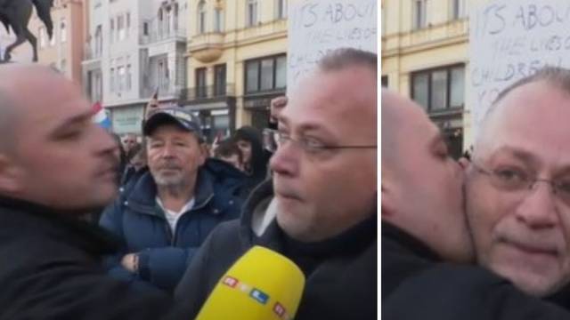 VIDEO Hasanbegović o poljupcu: 'Ma nije mi zasmetalo uopće. Pa i žena me nekad poljubi, pa eto'
