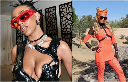 Paris Hilton u neonskoj haljini pokazala donje rublje, a Doji Cat topić je jedva držao grudi