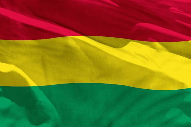 Waving Bolivia flag for using as texture or background, the flag is fluttering on the wind