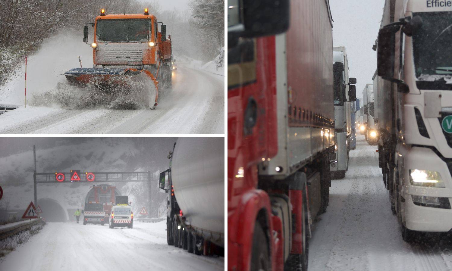 Bijeli kaos: Kamioni ne mogu kroz Gorski kotar, sudar kod Svetog Roka, kolona pet km