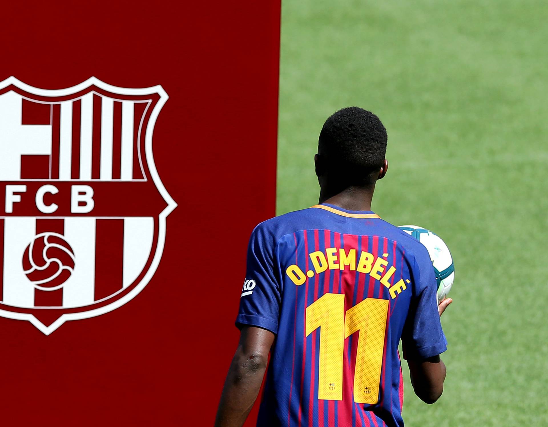 Soccer Football - F.C. Barcelona - Ousmane Dembele Presentation