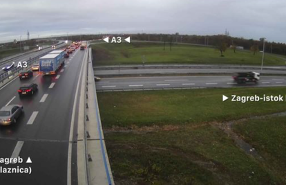 Ceste su mokre i skliske. Kolona na A4 kod Zagreba oko 5 km