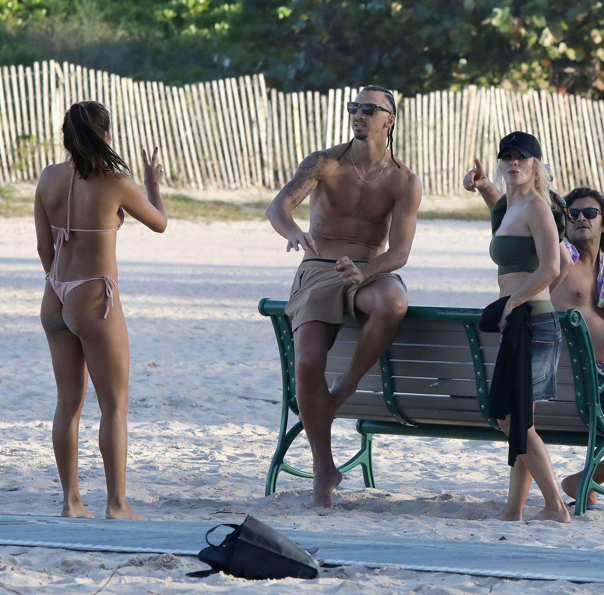 EXCLUSIVE: Zlatan Ibrahimovic Shows Off His Impressive Physique As He Heads To Muscle Beach  With Partner Helena Seger To Have Some Fun In Miami Beach, Florida