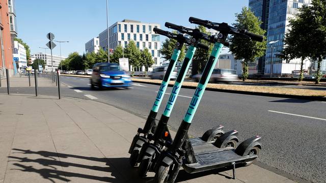 FILE PHOTO: E-Scooters of Tier mobility in Cologne