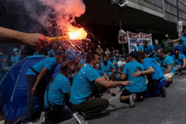 24-hour strike against a planned labour bill in Athens