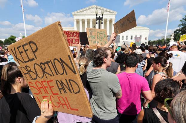 United States Supreme Court overturns the landmark Roe v Wade abortion decision