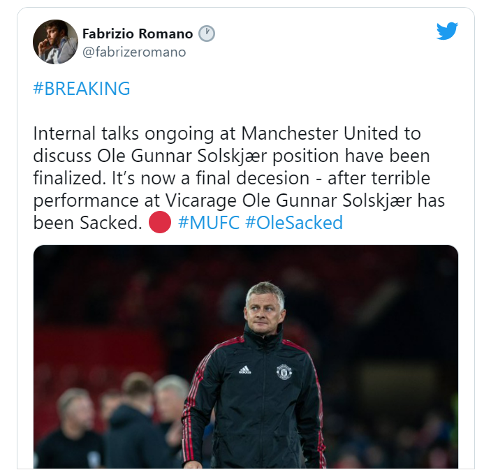 United uručio otkaz Solskjaeru!
