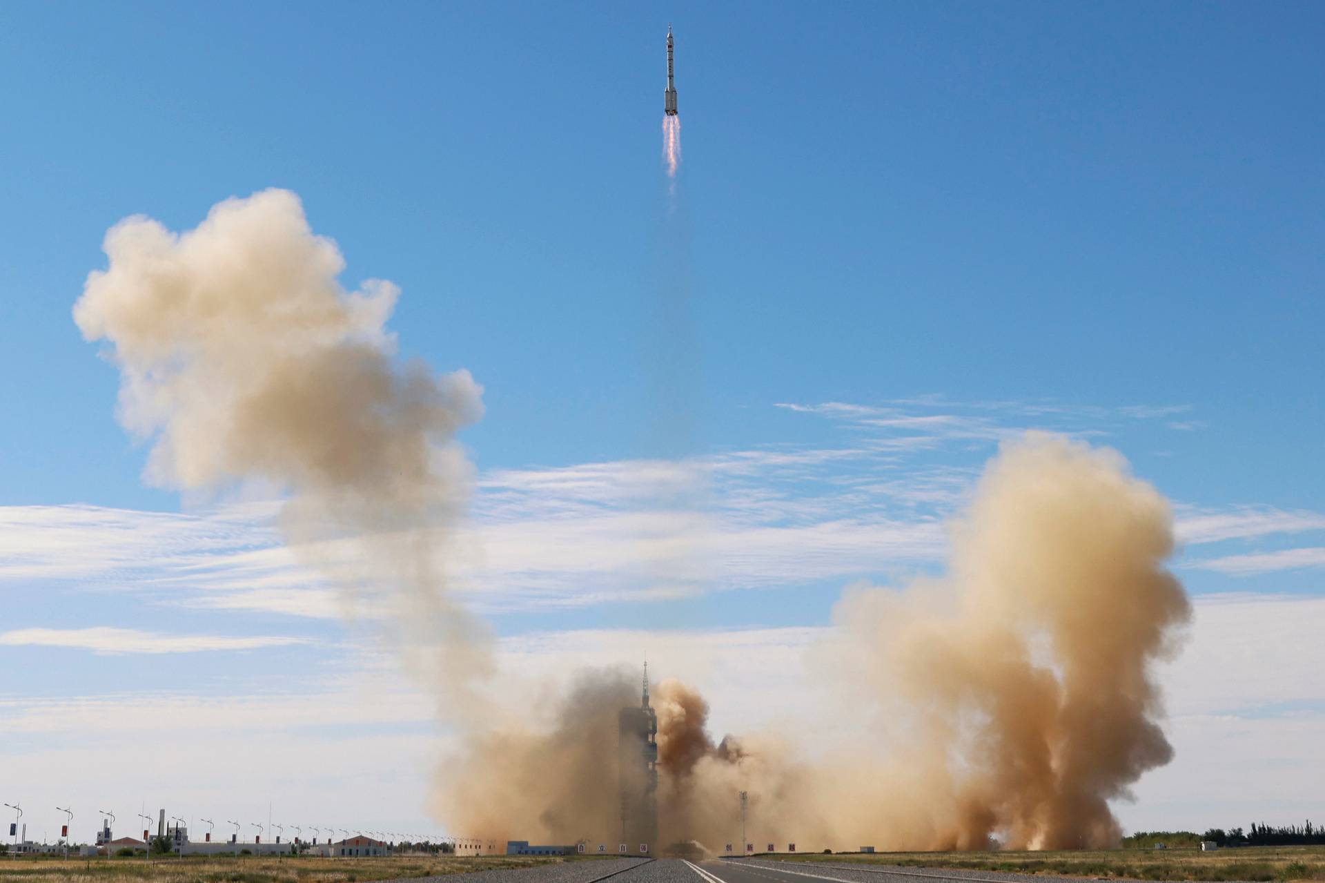 Rocket carrying the Shenzhou-12 spacecraft and three astronauts takes off from Jiuquan Satellite Launch Center