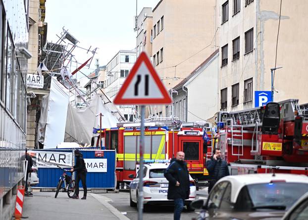 Zagreb: Urušila se skela sa zgrade u Petrinjskoj ulici