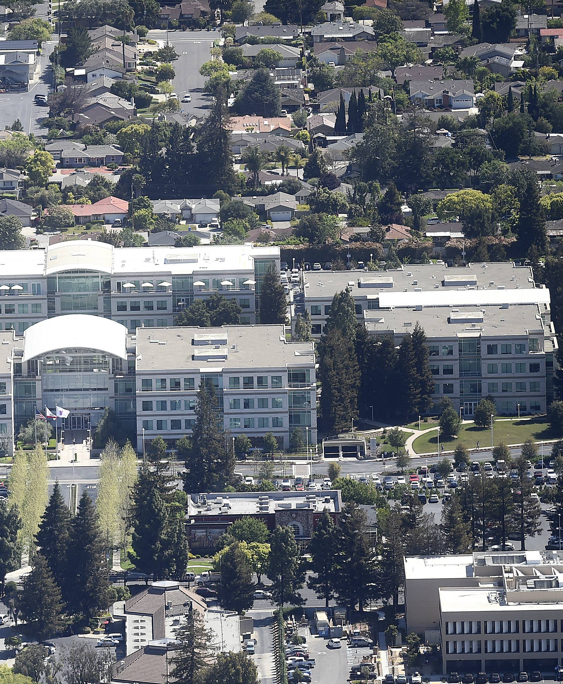 The Apple Campus 2 is seen under construction in Cupertino, California