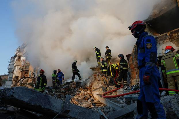 Aftermath of a Russian missile and drone attack in Kyiv