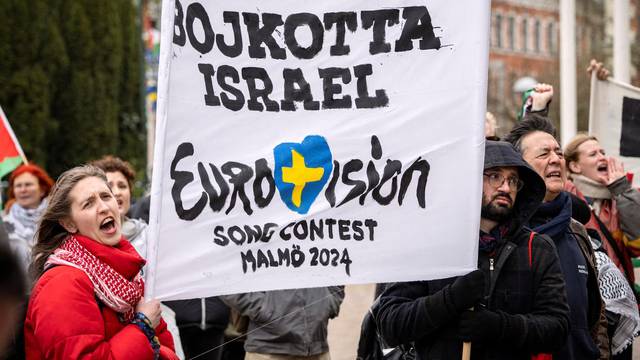 Protest against Israel's participation in Eurovision, in Malmo
