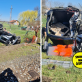 FOTO Nevjerojatno! Na auto u Slavoniji naletio vlak i potpuno ga smrskao, a čovjek preživio