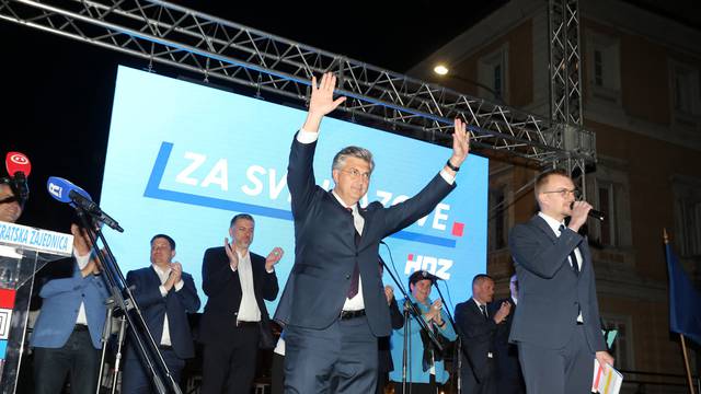Rijeka: Premijer Plenkovi?? na predizbornom skupu HDZ-a i koalicijskih partnera