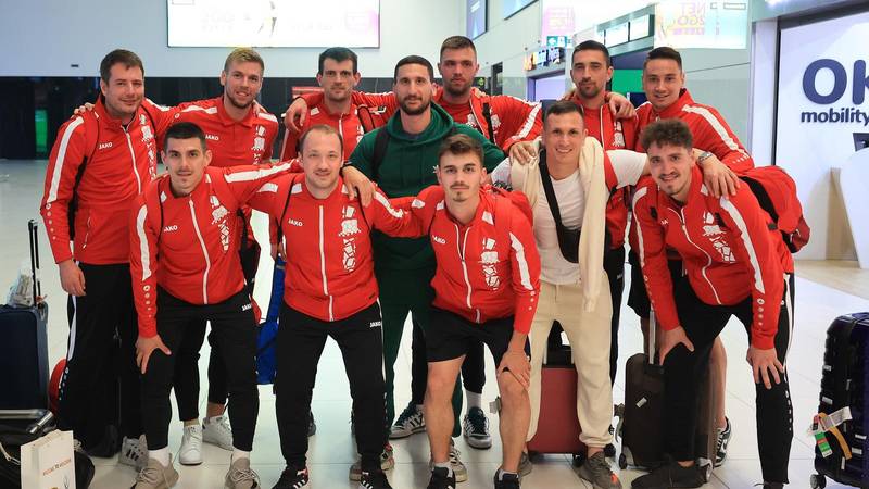 The Croatian football team celebrated at the first game of the European Championship