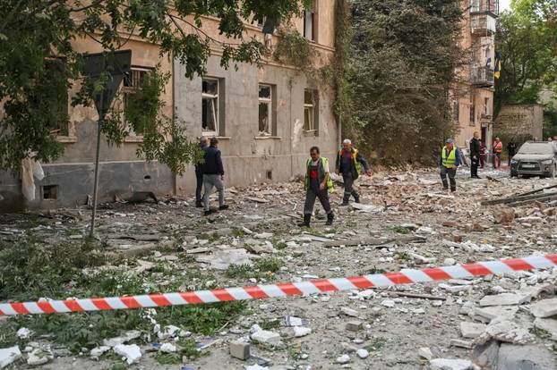 Russian drone and missile strike in Lviv