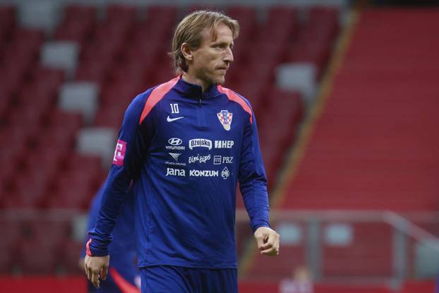 Varšava: Trening nogometaša Hrvatske uoči utakmice protiv Poljske