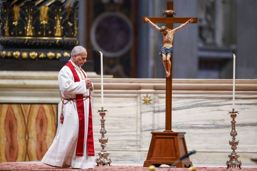 Good Friday Passion of the Lord service in St Peter's Basilica at the Vatican