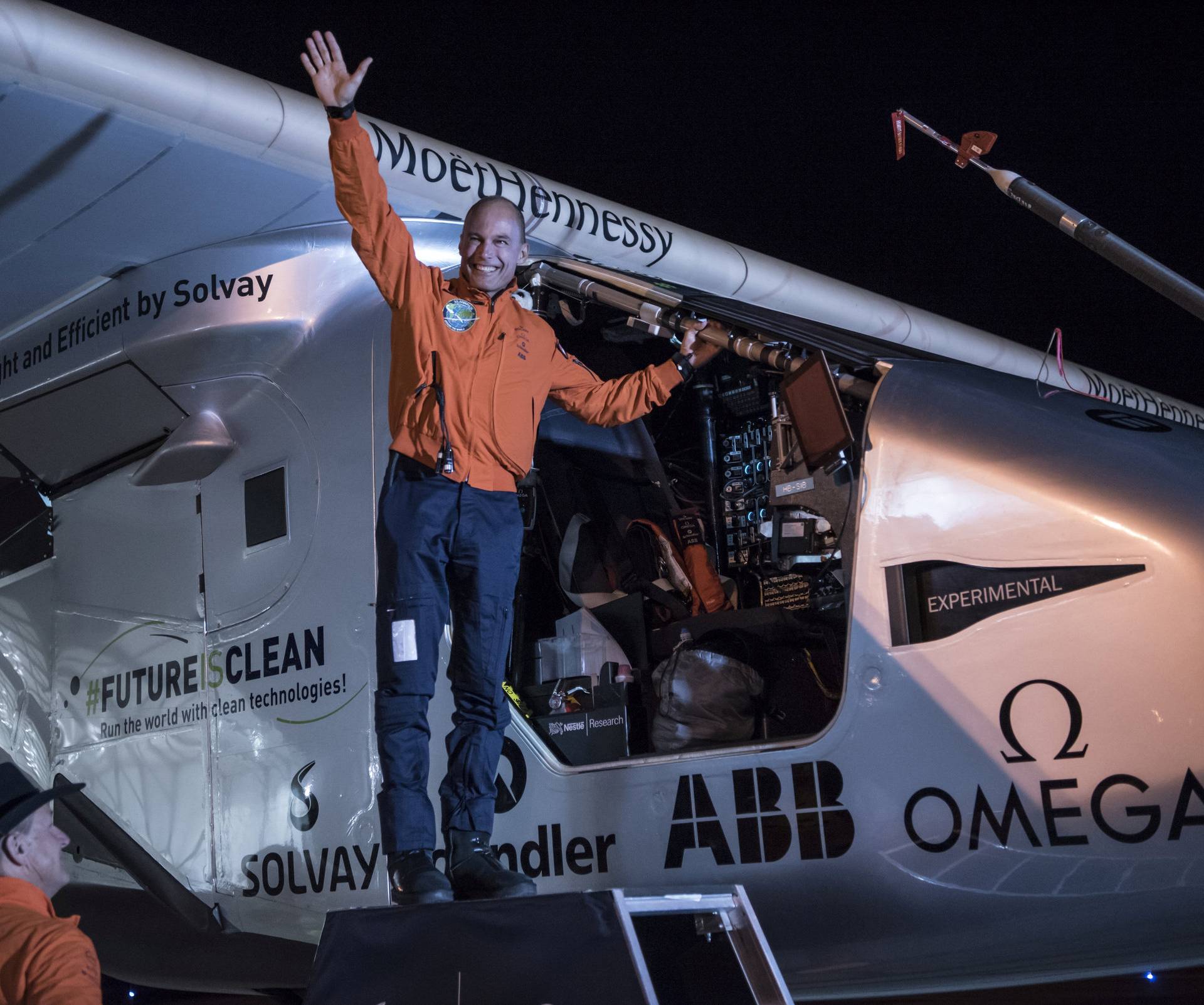 Solar Impulse takeoff from Phoenix Goodyear, Arizona, United States of America