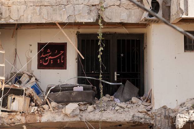 Aftermath of a strike, in Tyre